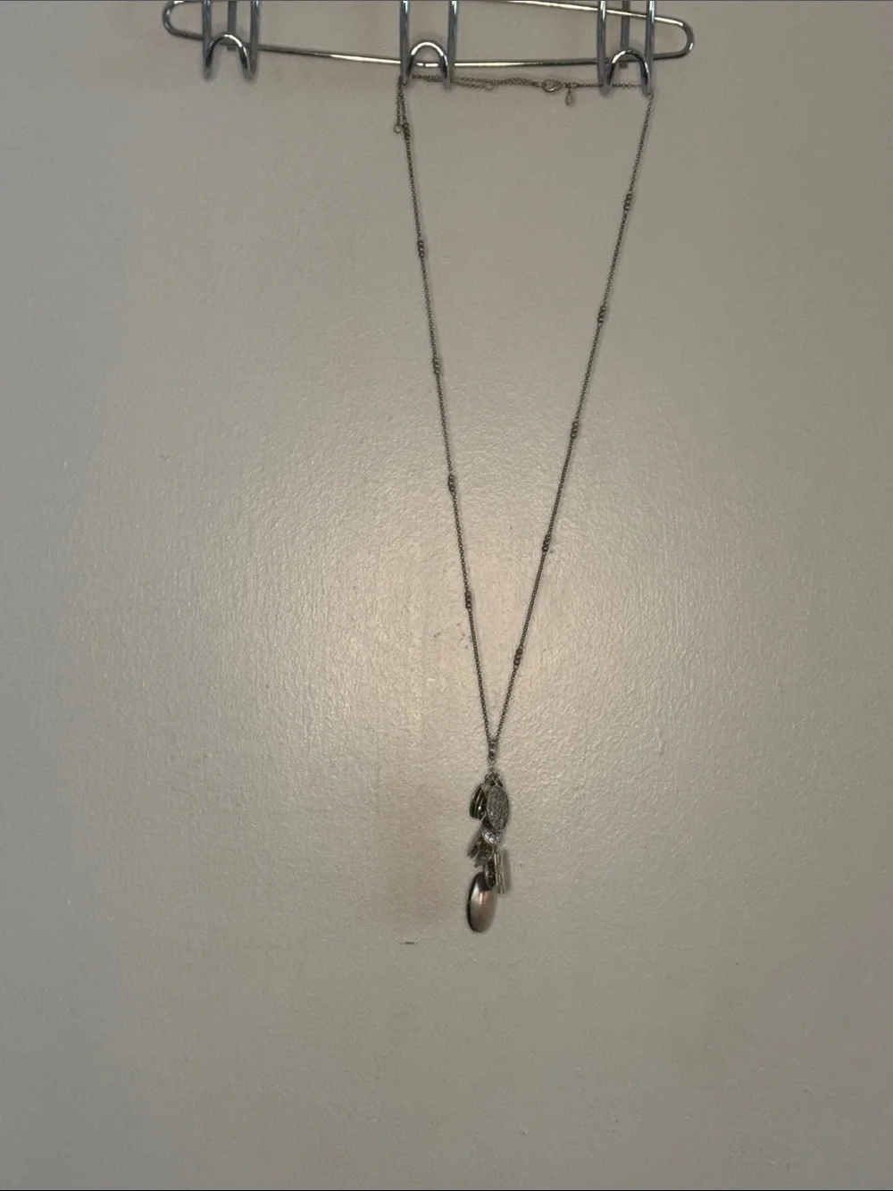 Premier Designs Silver-Tone Leaf & Charm for Photo Lockets Necklace